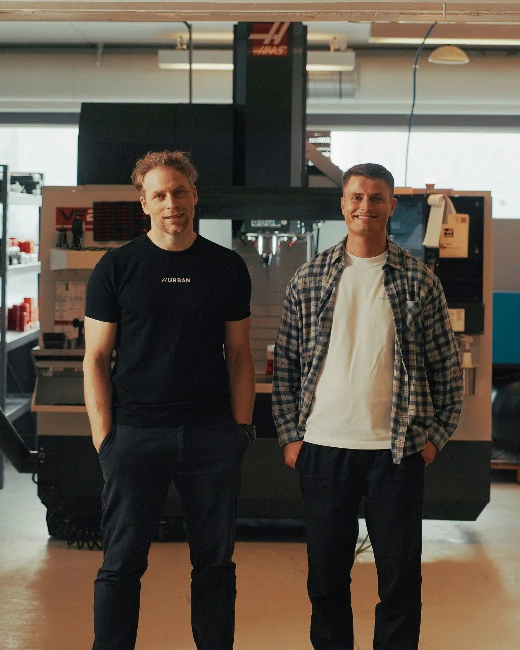 Two Rockslice colleagues in the Bergen workshop